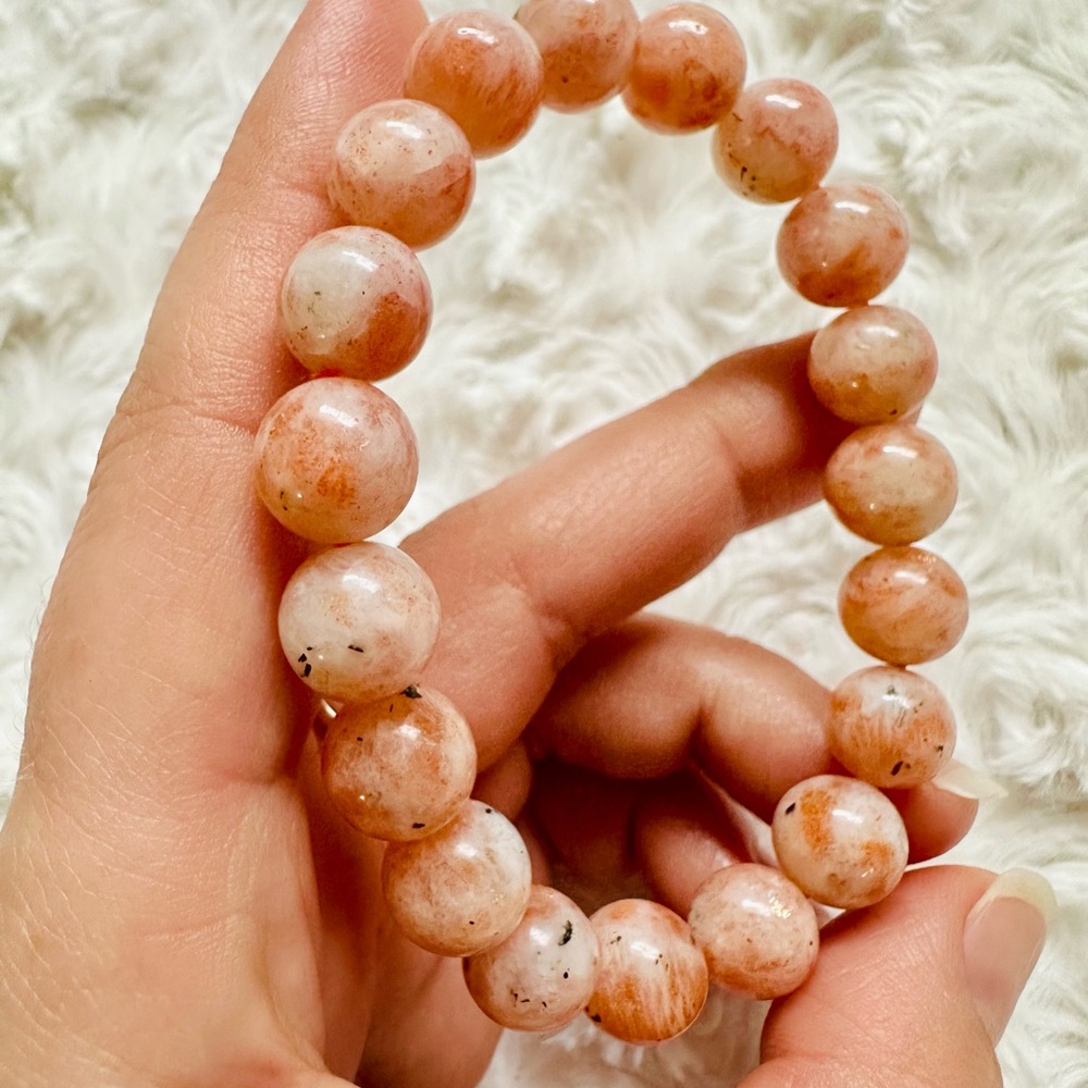 NOT FOR SALE Natural Sunstone Bracelet | Genuine Sunstone Beads | Stretch